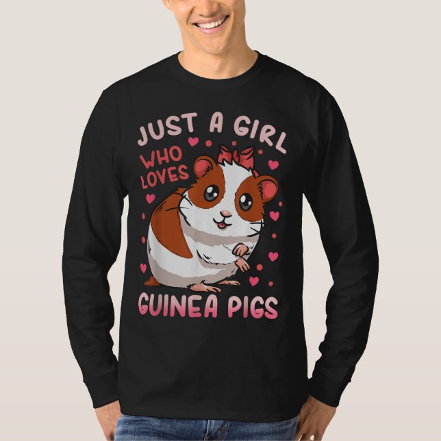 Camiseta Guiné Pig Apenas uma Menina Que Ama Suínos Guiné (Frente)