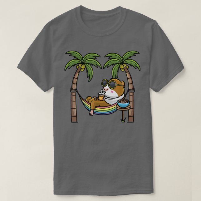 Camiseta Guiné Pig Cavy Rodent Em Férias De Hammock (Frente do Design)
