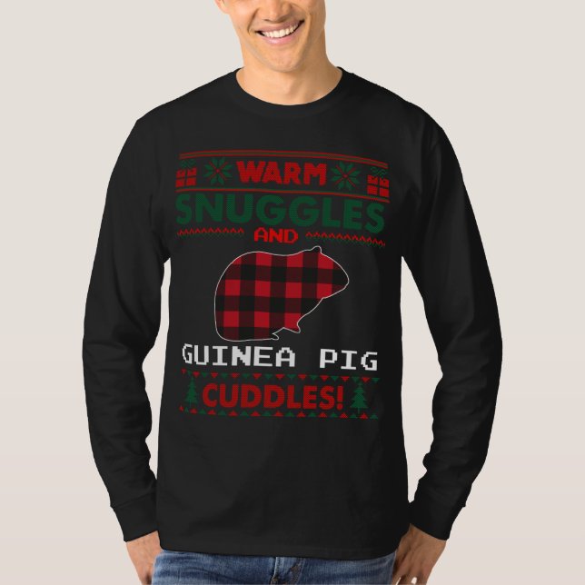 Camiseta Guiné Pig Christmas Pajama Ugly Christmas Sweater (Frente)