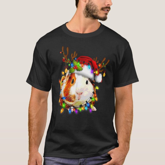 Camiseta Guiné Pig Christmas Reindeers (Rebelde de Natal) P (Frente)