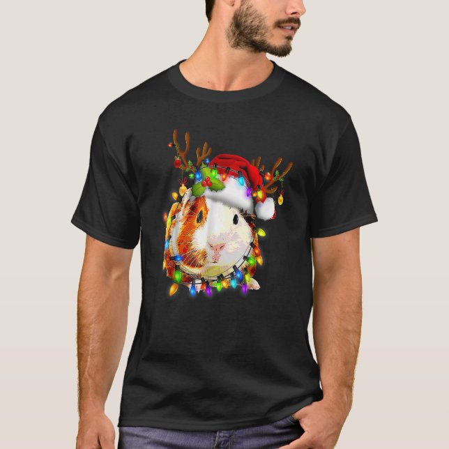 Camiseta Guiné Pig Christmas Reindeers (Rebelde de Natal) P (Frente)