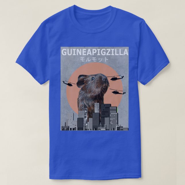 Camiseta Guiné Pig Guinepigzilla Animal Engraçado Suínos Gu (Frente do Design)
