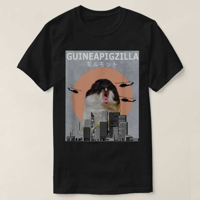 Camiseta Guiné Pig Guinepigzilla Animal Engraçado Suínos Gu (Frente do Design)