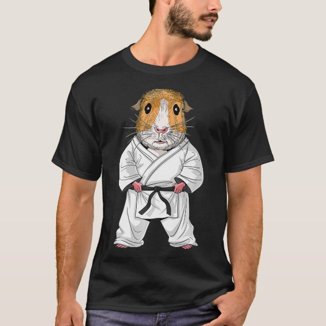 Camiseta Guiné Pig Karate Ninja Jiu Jitsu Taekwondo Arts (Frente)