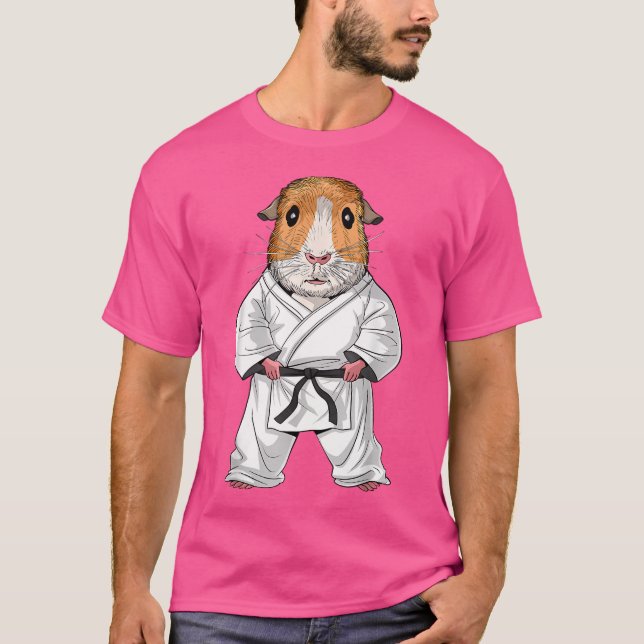 Camiseta Guiné Pig Karate Ninja Jiu-Jitsu Taekwondo Martia (Frente)