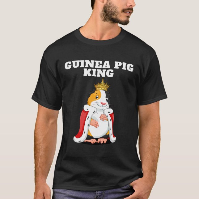 Camiseta Guiné Pig King Boys Guiné Pig Tshirt Mens Guin (Frente)