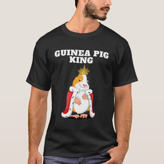 Camiseta Guiné Pig King Boys Guiné Pig Tshirt Mens Guin (Frente)