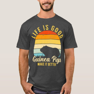 Camiseta Guiné Pig Life is Best Vintage Retro Pet Rodand