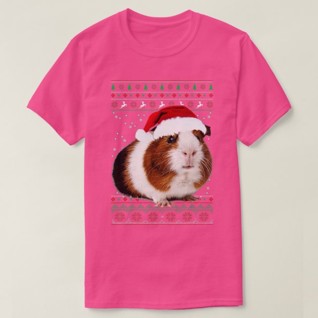 Camiseta Guiné Pig Natal Pj Figurume Pajama Guiné Pig (Frente do Design)