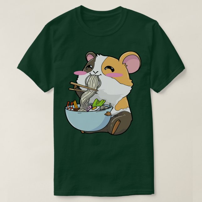 Camiseta Guiné Pig Ramen Noodles Kawaii (Frente do Design)