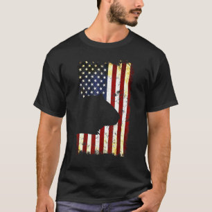 Camiseta Guiné Pig Silhouette American Flag 4 De Julho