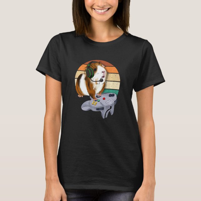 Camiseta Guiné Pig Vídeo Jogo Vida Selvagem Animal Guiné Pi (Frente)