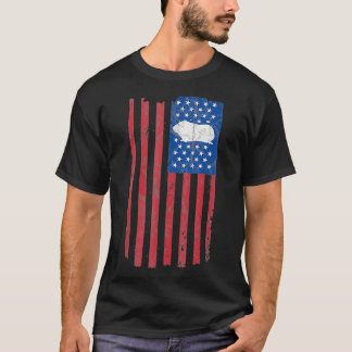 Camiseta Guiné Pig Vintage American Flag Retro Pet Rodent