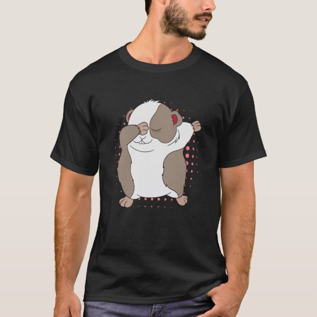 Camiseta Guiné-Porco Cubo Dabbing Furry Little Animal Guiné (Frente)