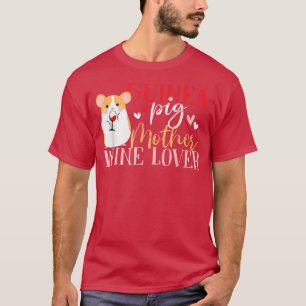 Camiseta Guiné-Porco Mãe Vinho Vinho Mulheres
