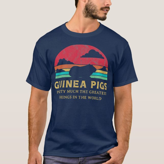 Camiseta Guiné Porco Maior Coisa Retro Pet Sunset (Frente)