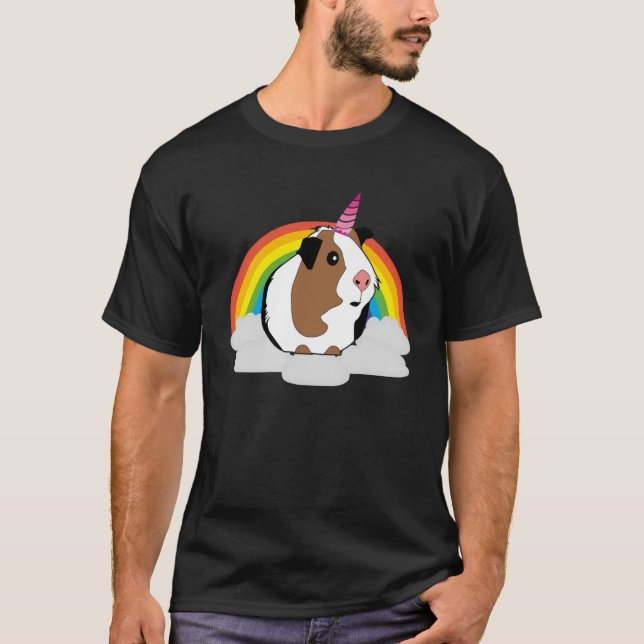 Camiseta Guiné-Porco Unicorn Cute Guiné Pig (Frente)