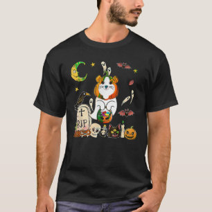 Camiseta Guiné Pumpkin Face A Boo Ghost Halloween Cos