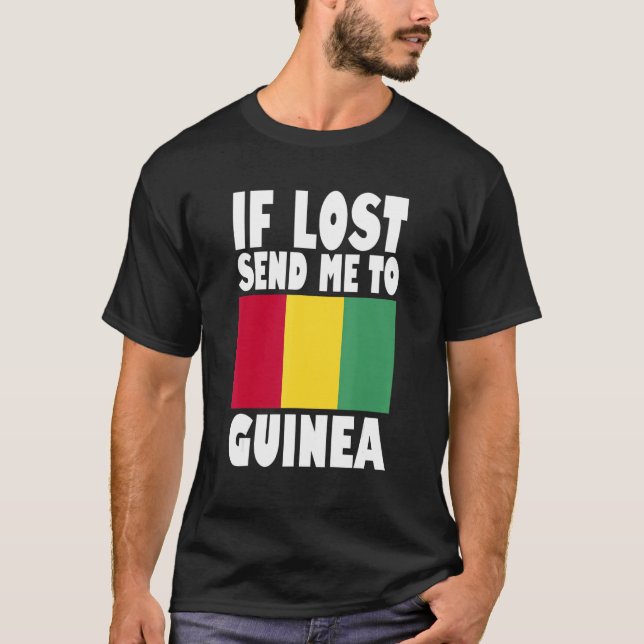 Camiseta Guinea Flag Design  If lost send me to Guinea (Frente)