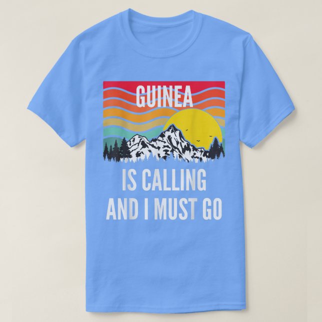 Camiseta Guinea Is Calling And I Must Go, Wavy Sunset Desig (Frente do Design)