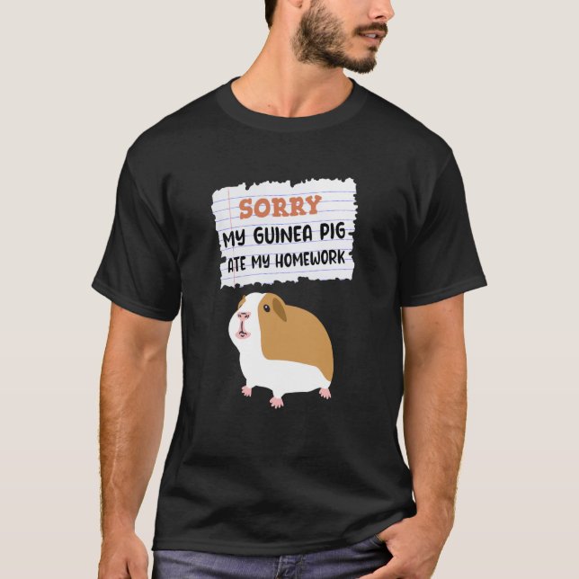 Camiseta Guinea Pig Ate My Homework Kids School (Frente)