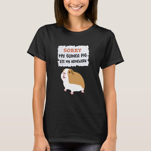 Camiseta Guinea Pig Ate My Homework Kids School (Frente)
