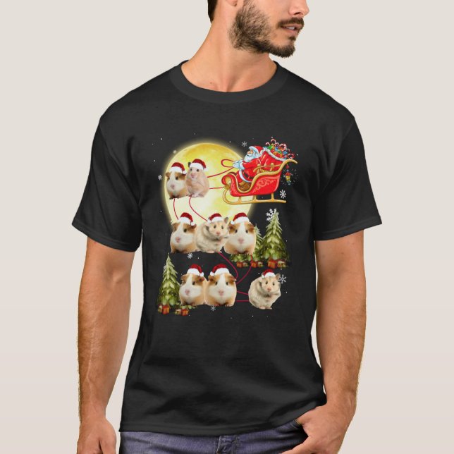 Camiseta Guinea Pig Christmas  Guinea Pig Riding Santa Xmas (Frente)