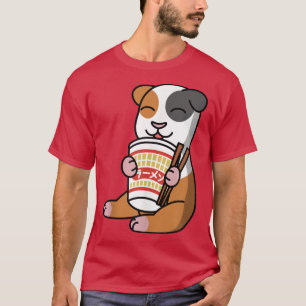 Camiseta Guinea Pig Eating Instant Ramen Noodles Pet