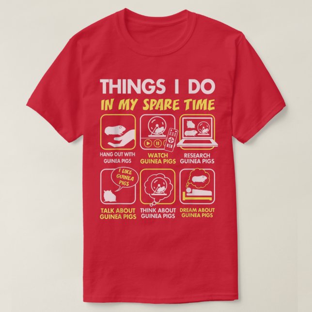 Camiseta guinea pig gifts, things i do in my spare time, gu (Frente do Design)