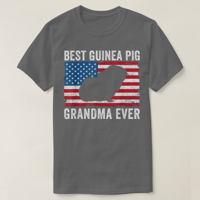 Camiseta Guinea Pig Grandma American Flag Funny Guinea Pig  (Frente do Design)