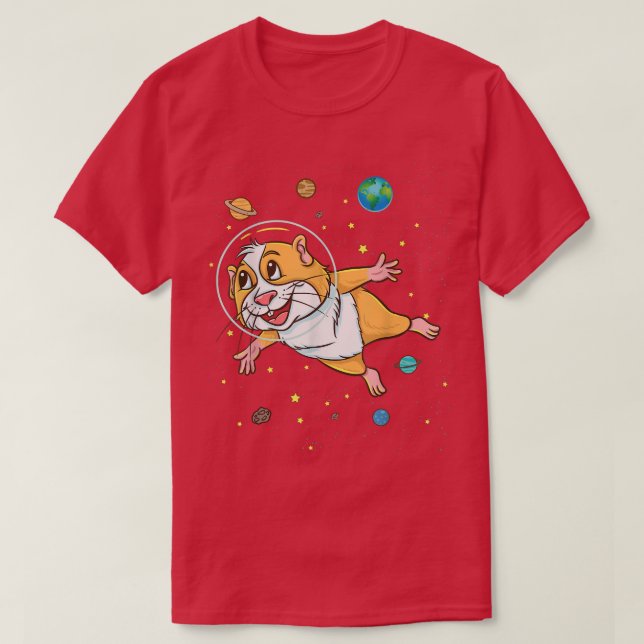 Camiseta Guinea Pig In Space Guinea Pig Lover  (Frente do Design)