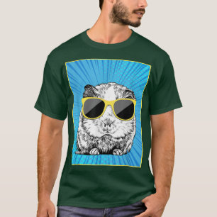 Camiseta Guinea Pig Portrait Pop Art Animal with Sunglasses