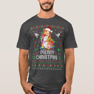 Camiseta Guinea Pig Santa Hat Animal Christmas Tree Lights 