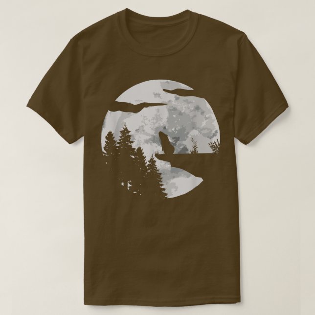Camiseta Guinea Pig Silhouette At Night With A Moon - Guine (Frente do Design)