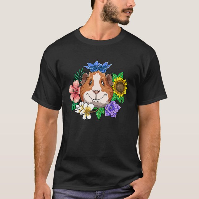 Camiseta Guinea Pig Smile Flowers Laughter for a Guinea pig (Frente)