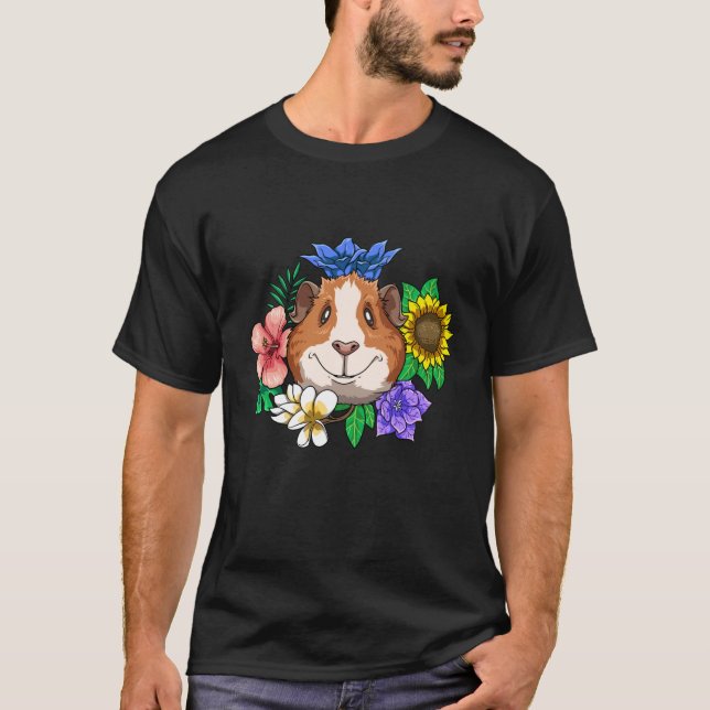 Camiseta Guinea Pig Smile Flowers Laughter for a Guinea pig (Frente)