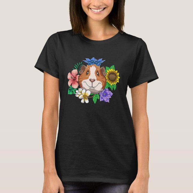 Camiseta Guinea Pig Smile Flowers Laughter for a Guinea pig (Frente)