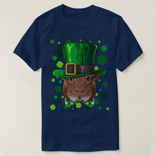 Camiseta Guinea Pig St Patricks Day Animal Leprechaun Hat S (Frente do Design)