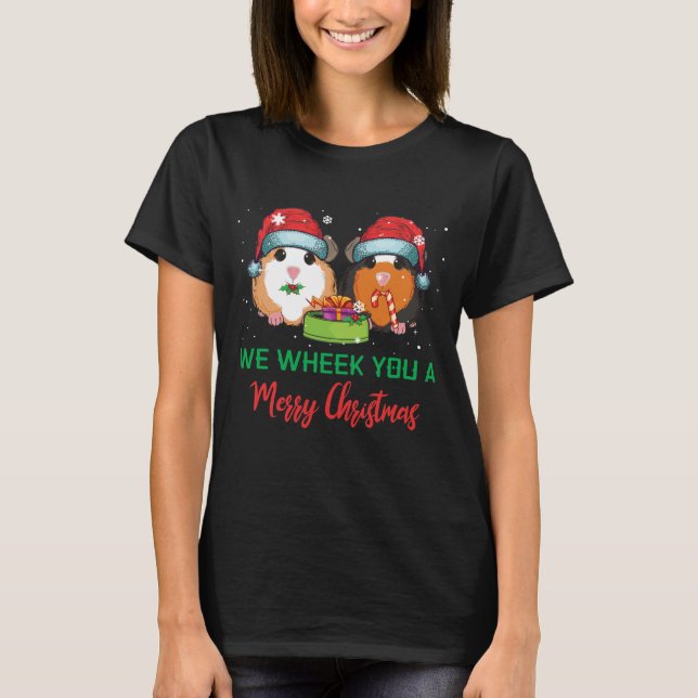 Camiseta Guinea Pig Wheek You A Merry Christmas (Frente)