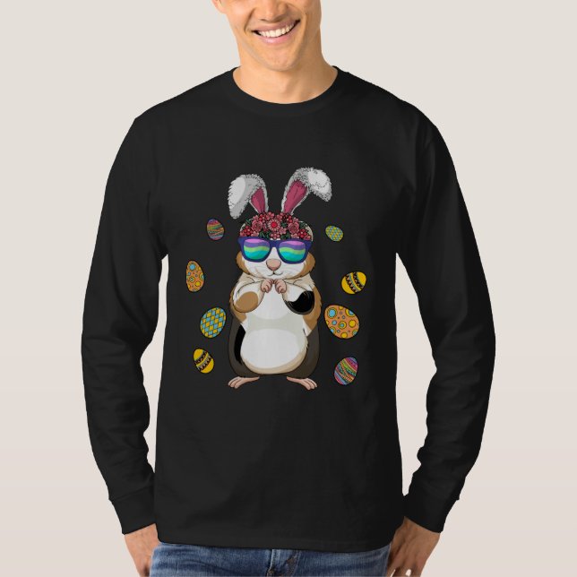 Camiseta Guinea Pig With Cute Bunny Ears Happy Easter Day E (Frente)