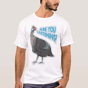 Camiseta Guineafowl Cartoon de pássaros Engraçado