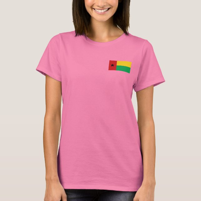 Camiseta Guineense Flag e Map Dk T-Shirt (Frente)