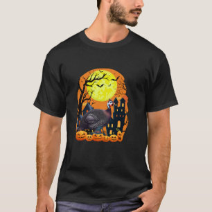 Camiseta Guineense Fogueira Com Pumpkins Engraçada Hallowee