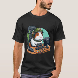 Camiseta Guineense Jogando Vídeo Jogo Vida Selvagem Anima