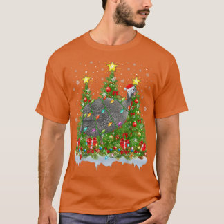 Camiseta Guineense Lighting Xmas Tree Funny Guiné Fowl C