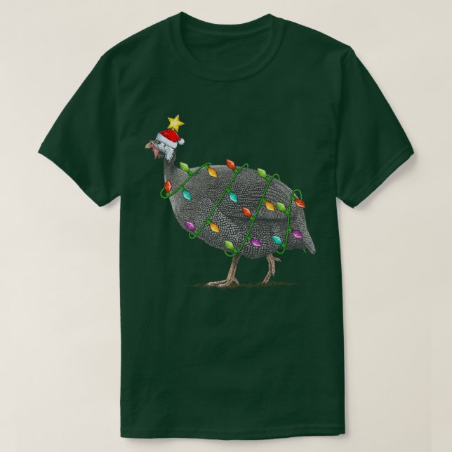 Camiseta Guineense Lighting Xmas Tree Papais noeis Guiné Fo (Frente do Design)