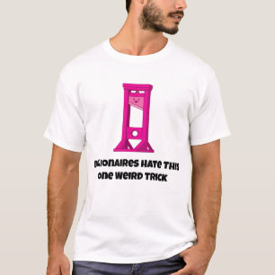 Camiseta Guinsana rosa-branca Guillotina Um T-Shirt Trick e