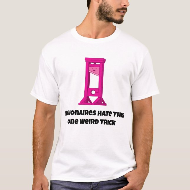 Camiseta Guinsana rosa-branca Guillotina Um T-Shirt Trick e (Frente)