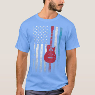 Camiseta Guitar 4th of July Gift American Flag USACountry M
