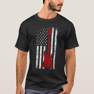 Camiseta Guitar American Flag Music Player Gui